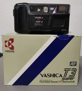 Yashica T3D Kamera -Carl Zeiss Tessar T F 2.8 / 35m mit OVP ohne Batterie Japan - Picture 1 of 22