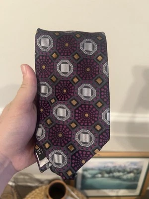 Steve Harvey Silk Geometric Tie Purple - Image 1 of 4
