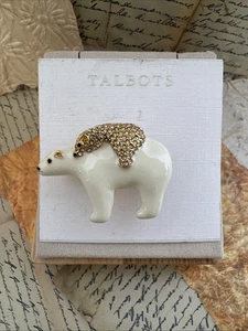 Talbots Polar Bear w Cub Brooch Pin New - Picture 1 of 7