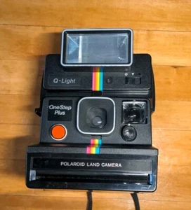 Vintage Rainbow Polaroid One Step Plus Land Camera W/ Q-Light Battery Operated - Picture 1 of 14