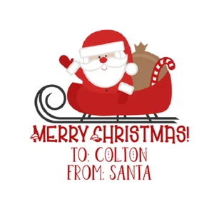 36 Personalized Christmas Gift Tags Waving Santa - Picture 1 of 1