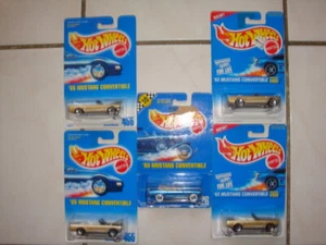 (5ct) Hot Wheels {{ '65 FORD MUSTANG CONVERTIBLE's }} Collector #26 & 455 !!! - Picture 1 of 9