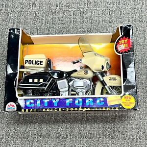 VINTAGE City Force Police Motorcycle Collectible In Box Real Voice Sounds