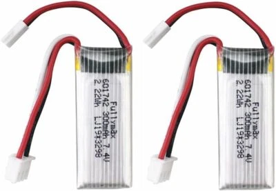 2er Set 7.4V 300mAh Li-Ion Batterien für WLToys F959, XK A600 RC Flugzeug - Bild 1 von 4