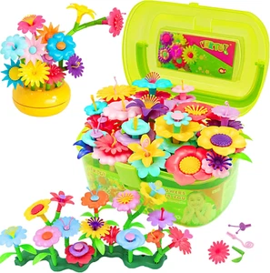 Flower Garden Building Toy Set for 3, 4, 5, 6 Year Old Girls, STEM Educational A - Picture 1 of 6