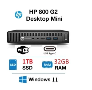 HP ELITEDESK 800 G2 DESKTOP MINI PC / 32GB RAM / 1TB SSD / i5 6TH QUAD WIN 11 - Picture 1 of 4