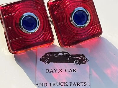 ¡NUEVO PAR DE LENTES DE PUNTO AZUL DE REPUESTO PARA EL CHEVROLET 1951 A 1952! Foto 1 de 4