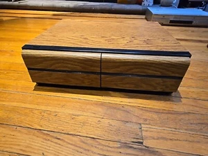 Vintage VHS Tape Holder Faux Wood Grain 2 Drawer Cabinet Storage Holds 20 - Picture 1 of 8