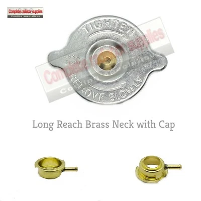 Brass Long Reach Radiator Neck and 15 lb Pressure Cap - Image 1 of 3
