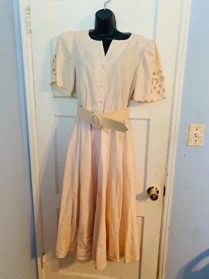 VTG The Kollection Dress Peach Cotton Blend. USA. Union made Size 10 - Image 1 of 4