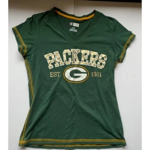 NFL Team Apparel Packers T-Shirt V-Neck Kurzarm Grün Gold Gr. M - Bild 1 von 7