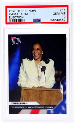 2020 Topps Now Kamala Harris Election #11 /5045 PSA 10 - Image 1 of 2