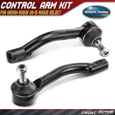 2 extremidades de haste de amarração de direção externa dianteira L&R para Nissan Rogue 08-13 Rogue Select 14-15 - Imagem 1 de 4