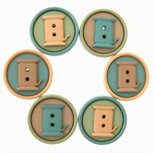 Botones redondos con fregadero de hilo, patchwork, chatarra, manualidades, botón, 6 piezas - Imagen 1 de 1