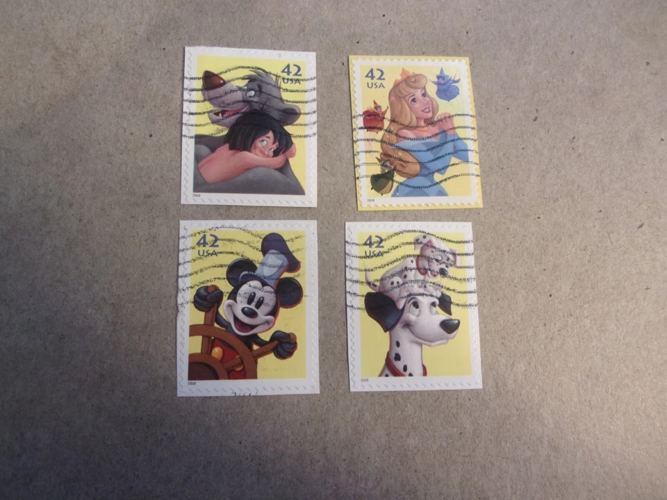 USA Used, 2008 Issue, 42 Cent Disney Imagination (Set of 4) Scott #4342-45 - Image 1 of 1