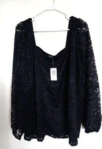 New With Tags Plus Size Torrid Lace black Knit Shirt Size 3 3x NEW - Picture 1 of 3