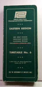 Penn Central/PC~Employee Timetable No.6~1971~Eastern Region - Picture 1 of 1