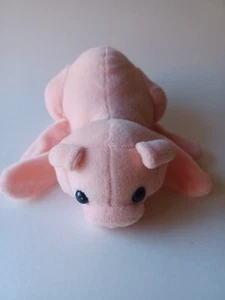 Retro Vintage Plush Pink Pig Hand Puppet Stuffed Animal Plastic Eyes - Picture 1 of 3