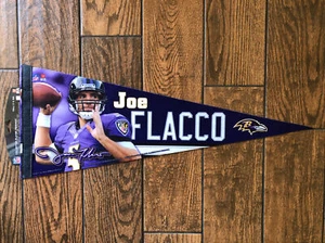 JOE FLACCO BALTIMORE RAVENS PREMIUM QUALITY PENNANT 12"X30" BANNER  - Picture 1 of 3