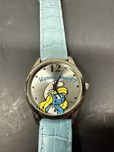 50th Anniversary Peyo "Wanna Schlumpf?" Uhr - funktioniert / braucht Batterie A19 - Bild 1 von 4