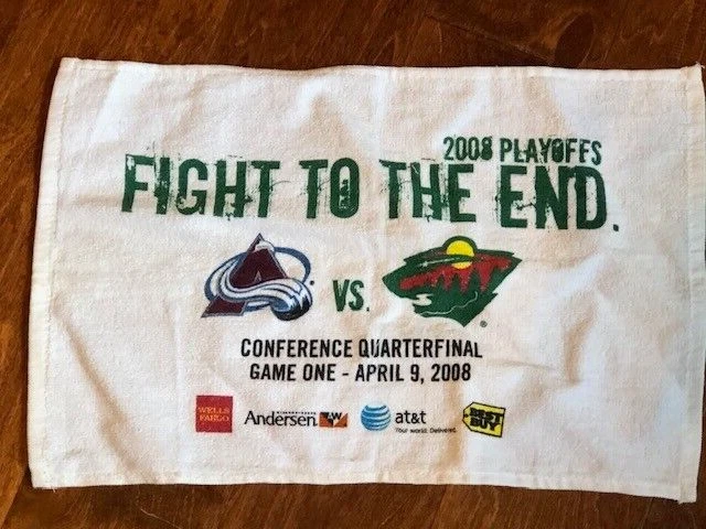 2008 Minnesota Wild vs Colorado Av's NHL Playoff Rally Towel - 11" x 17" - Image 1 of 1