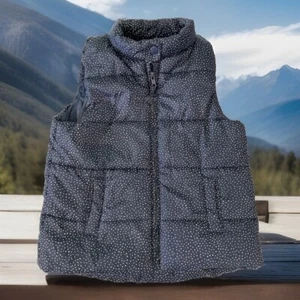 Cotton On Brand Girls Puffer Vest Zip Front Blue Polka Dot Size 6 EUC - Picture 1 of 5