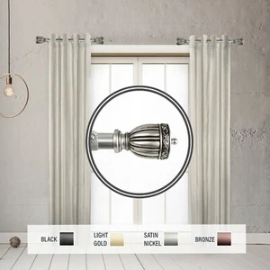 Cortot 1" Side Curtain Rod 12-20 inch long (Set of 2) - Picture 1 of 8