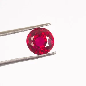 1.5 Ct Certified Natural Round Cut Red Ruby Madagascar Top Quality Gems X-049 - Picture 1 of 11