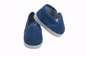 Tenis sin cordones de lona azul marino para muñecas American Girl y Logan Boy de 18 pulgadas - Imagen 1 de 1
