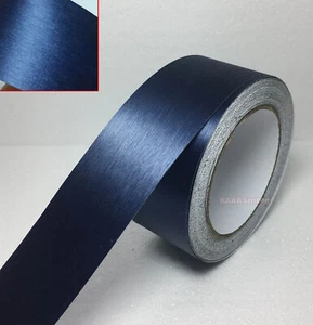 Calcomanía envolvente de vinilo de 2"" x 120"" / azul oscuro para automóvil PVC metal cepillado grano de vinilo adorno - Imagen 1 de 4