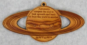 SATURN-Space Astronomy Solar System Planet Science Nestled Pines wooden ornament - Picture 1 of 3