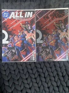 DC All In Special 2 Book Lot: Sampere Foil Variant & Regular Cover w/ JLA Card - Picture 1 of 24