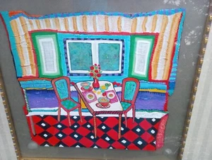 Quadro colorato originale con cornice artista Debé Abbott - Foto 1 di 7