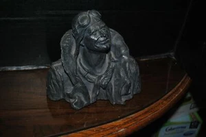 Michel Garman 1973 Original Clay Sculpture  Pilot Looking Toward Heaven - Picture 1 of 8