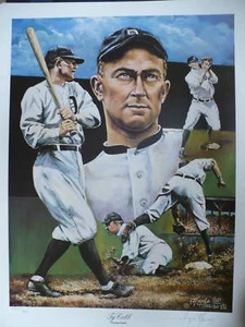 Litografía Ty Cobb Tigres de Detroit 24x18 LE 1450 firmada por Angelo Marino - Imagen 1 de 9