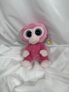 Ty Beanie Boos - RAZBERRY the Monkey (6 pulgadas) rosa intenso nuevo con etiquetas - Imagen 1 de 4
