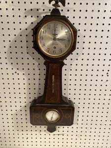 Vintage Sessions  Weather Station Banjo Clock Barometer Thermometer Case Parts  - Foto 1 di 10