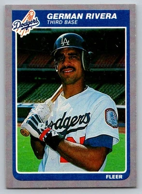 1985 Fleer #382 German Rivera Rookie Card Los Angeles Dodgers - Image 1 of 2