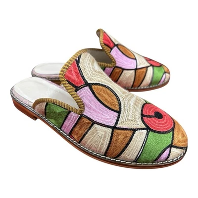 Handmade Embroidered Slippees US-9 (EU-39) (sole-hard leather. lining-leather) - Image 1 of 4