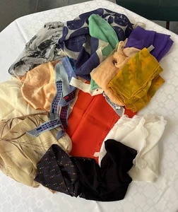 Lot of vintage scarves chiffon silk for fabric art wear doll clothes - Picture 1 of 17