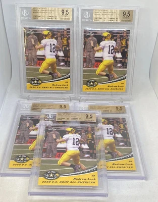 (14) 2012 Draft YELLOW BOTTOM Army All-American Bowl Andrew Luck RC BGS 9.5 GEM - Image 1 of 4