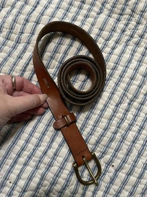 Madewell Womens Leather Gold Tone Buckle Belt Brown Size Small - Image 1 of 3