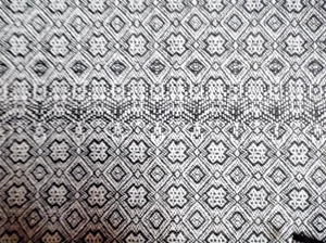 1m 44cm x 147cm Dark Navy & White Woolen Woven Geometric Fabric Great Qual #L109 - Picture 1 of 1