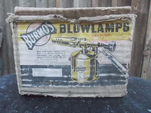 As Found Vintage Burmos 1/4 Pint Petrol Blow Lamp/Torch Original Box - Picture 1 of 12
