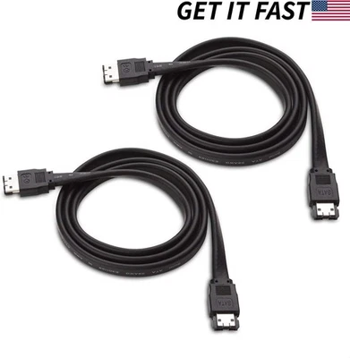 2x New 3 Feet (1 Meter) eSATA Male External SATA Cable Cord - Image 1 of 2