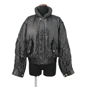 LOUIS VUITTON Short zip-up jumper Size 34 Polyester100% Black/Silver 1AAXI4 - Picture 1 of 13