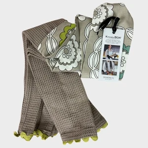 Demdaco Kitchen BOA NEW NWT Green Floral - Picture 1 of 7
