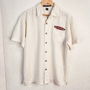 Devon & Jones size XL Short Sleeved Button Up Shirt White THE HOT ROD BARN Logo - Picture 1 of 6