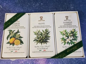 Saponificio ~ Diamante Jasmine Triple Milled  Soap Bars 3 x 5.2 oz - Picture 1 of 3