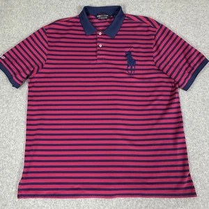 Polo Golf Ralph Lauren Big Pony XL Navy Red Striped Pro Fit Performance Shirt - Picture 1 of 7